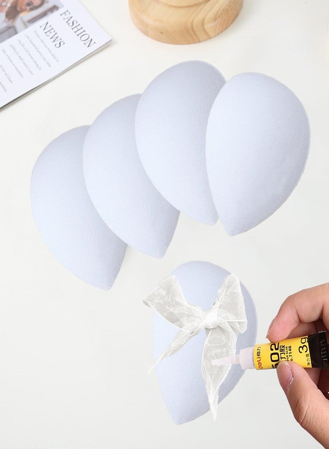 TTFdacai 12 Pcs Teardrop Fascinator Hats 3.9x5Inch EVA Millinery Fascinator Base White Cocktail Hats Making Base for DIY Party Wedding Hat Craft Decoration - Image 3